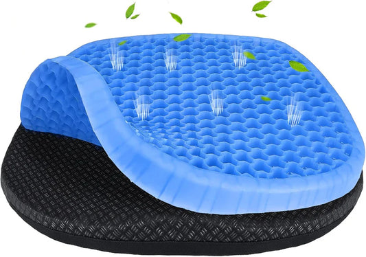 Gel Orthopedic Seat Cushion for Office Chair, Wheelchair, or Home - Gel Cushion for Back Pain