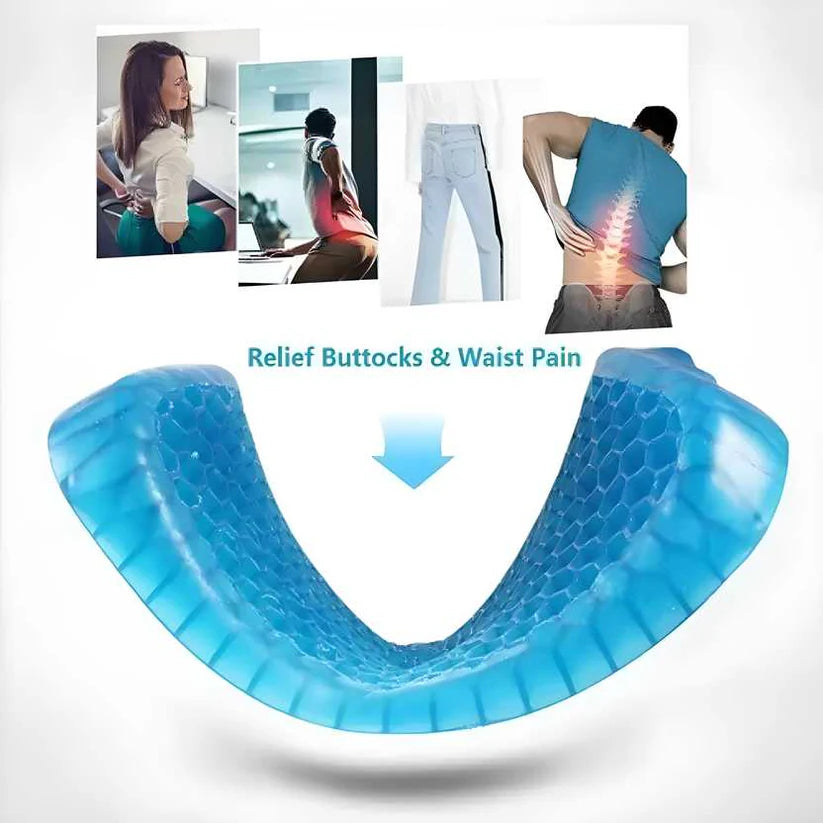 Gel Orthopedic Seat Cushion for Office Chair, Wheelchair, or Home - Gel Cushion for Back Pain