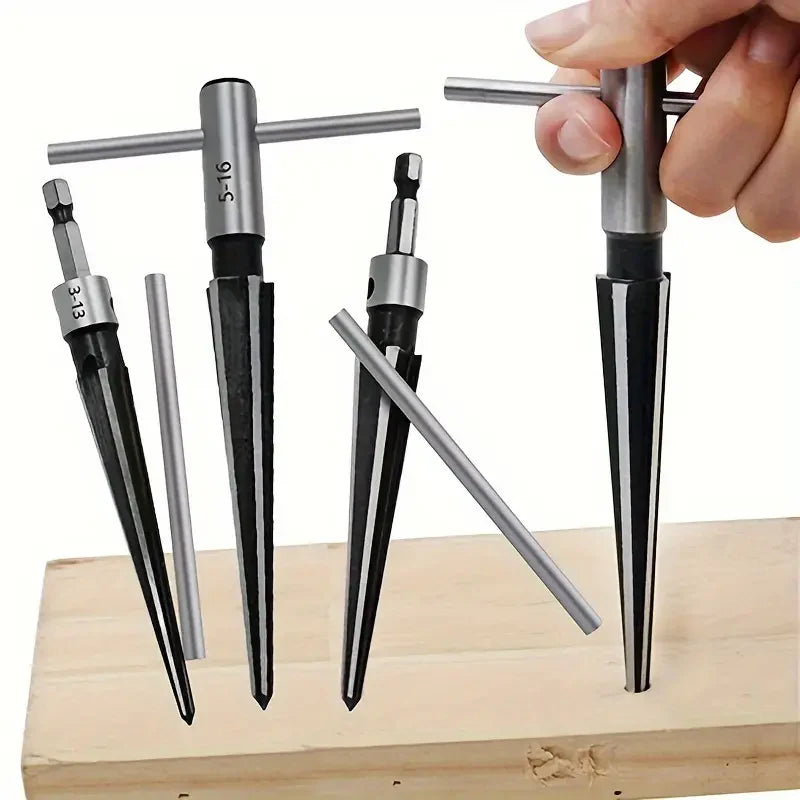 Conical Drill Bits and Milling Cutters Set for Wood and Metal (SET of 4 Pieces)