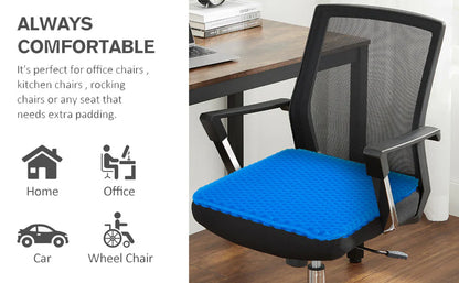 Gel Orthopedic Seat Cushion for Office Chair, Wheelchair, or Home - Gel Cushion for Back Pain