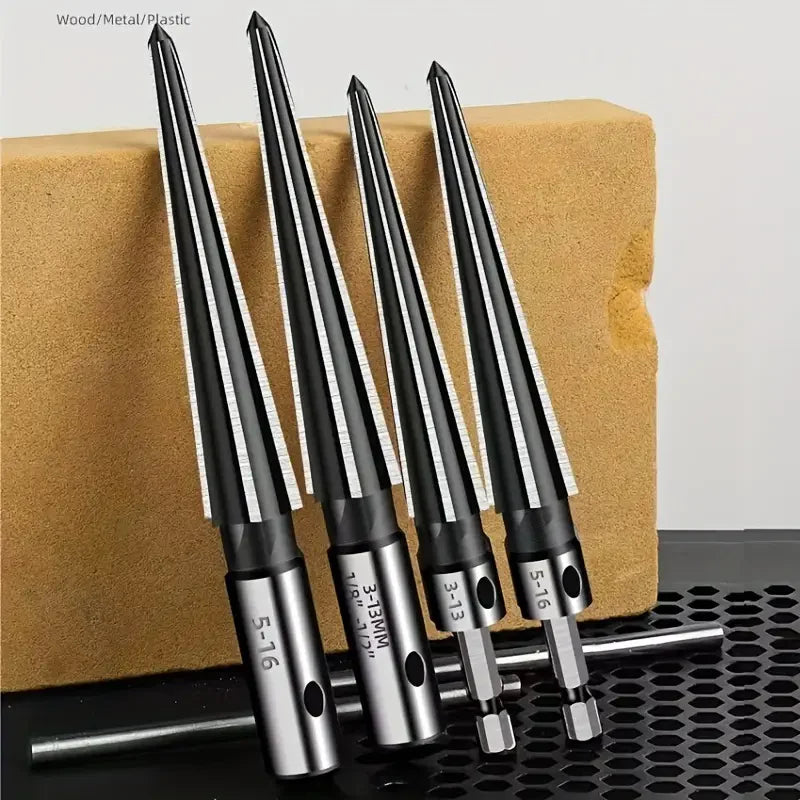 Conical Drill Bits and Milling Cutters Set for Wood and Metal (SET of 4 Pieces)