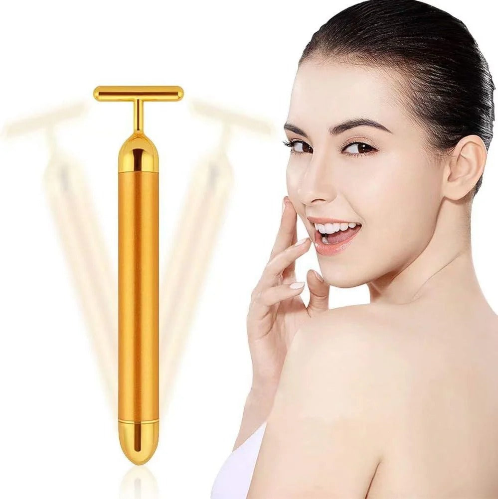 SkinVibe™24K Gold Energy Beauty Bar – Electric Facial Massage Roller