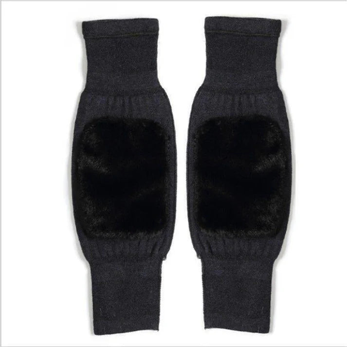 Universal Cold Protection Thickened Faux Furred Knee Pads
